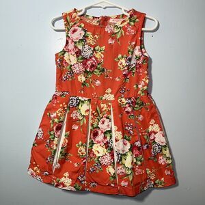 Ginger‎ Snaps  Dress Girls Size 4 Floral Preppy Casual Pleated Knee Length